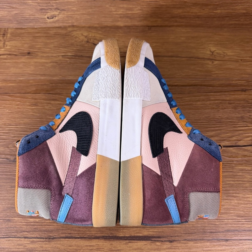 Nike SB Zoom Blazer Mid Premium ‘Mosaic Pack’ Suede Sneakers Men’s Size 7.5 Shoe - Picture 2 of 11